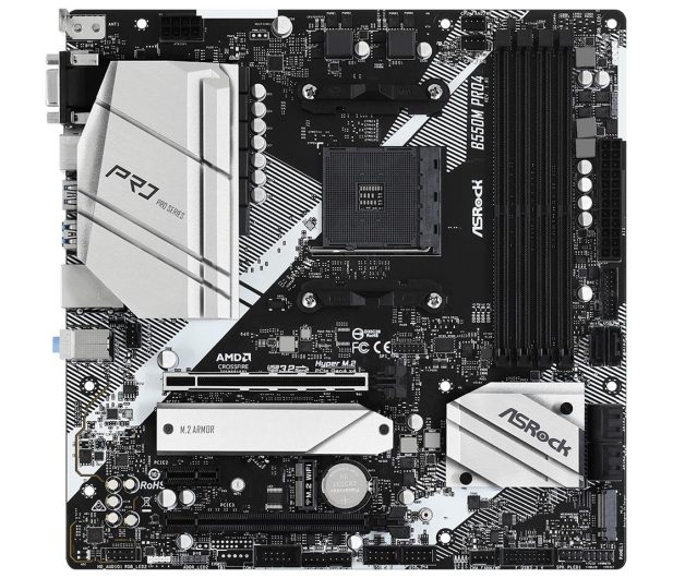ASROCK Płyta główna B550M Pro4 AM4 4DDR4 HDMI/DP/D-SUB M.2 mATX B550M PRO4 - 569387 - zdjęcie 2